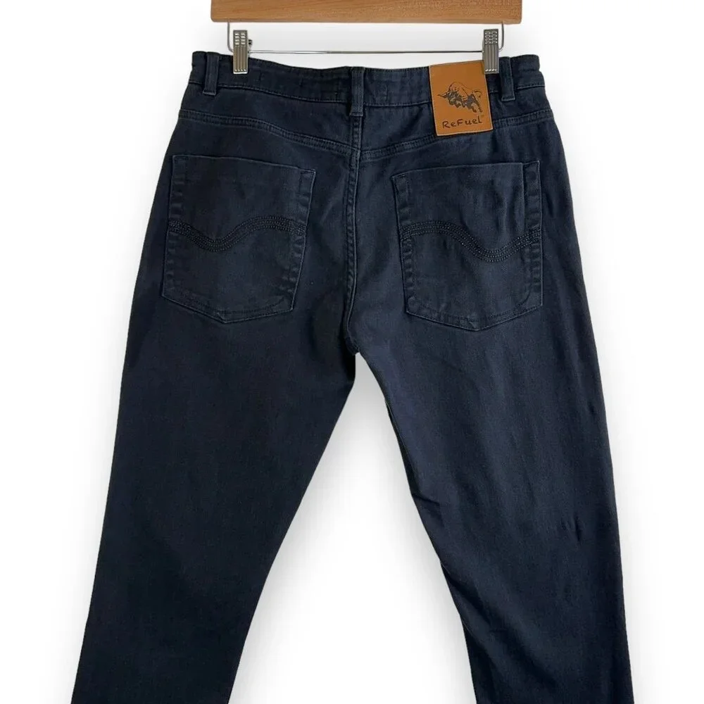 Refuel Men's Jeans 32x31 Black Slim Fit Kade Button Fly Tapered‎ Leg Stretch